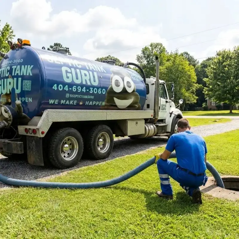 Septic Tank Pumping 1 Worker doing Septic Tank Pumping in Atlanta